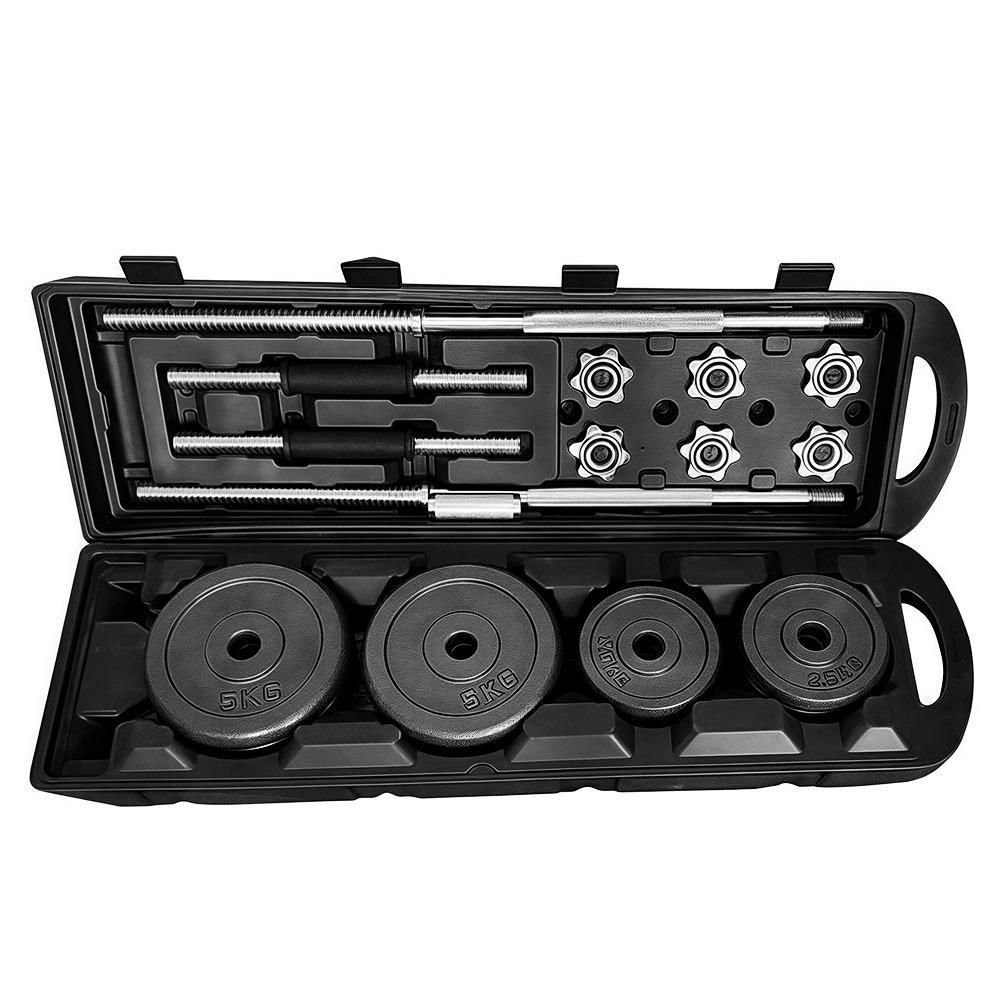 Alternative view of 50kg Cast Iron Dumbbell and Barbell Set