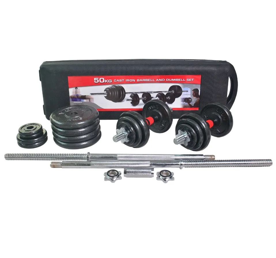 50kg Cast Iron Dumbbell and Barbell Set
